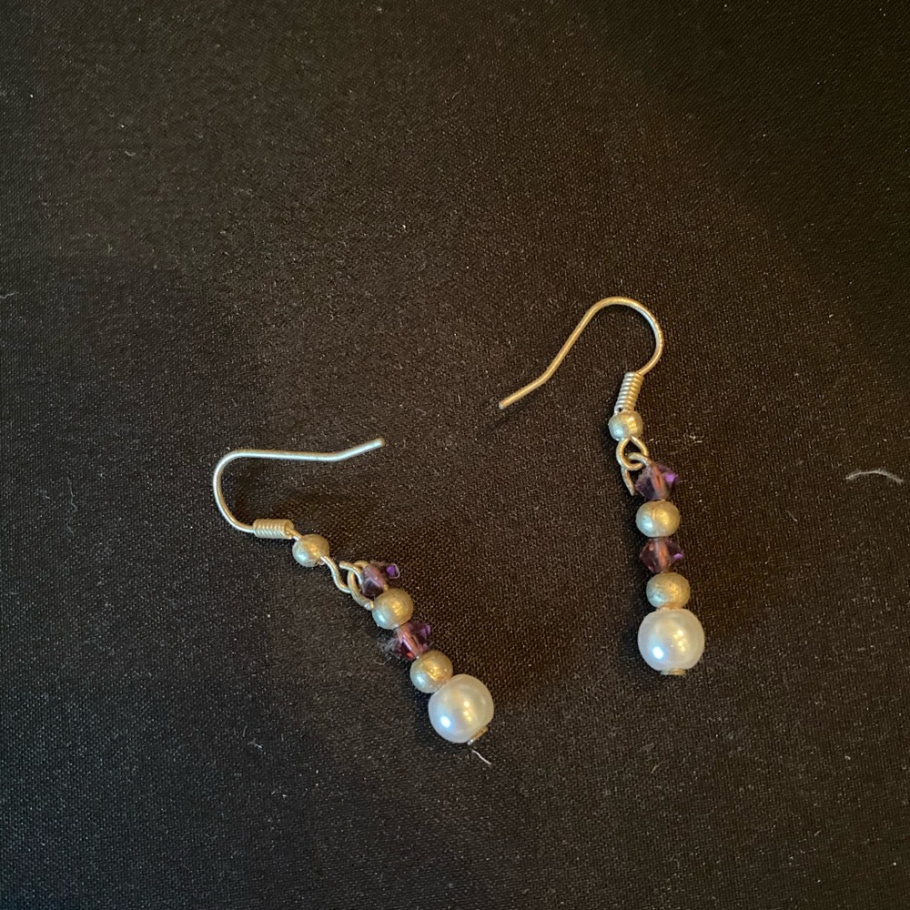 Beaded pearl earrings